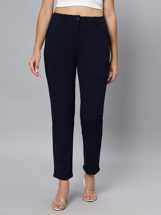 Navy Blue Ankle Length Trouser