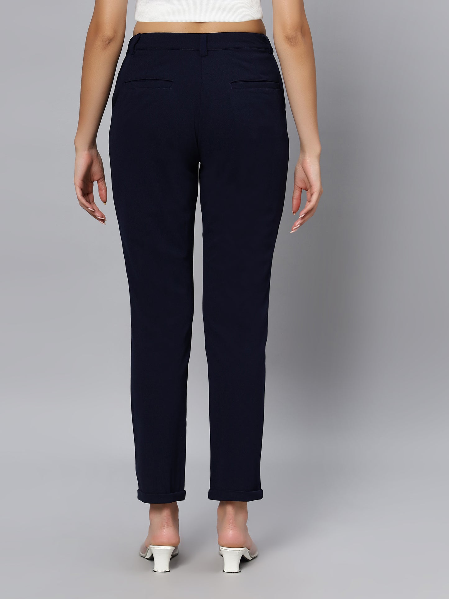 Navy Blue Ankle Length Trouser