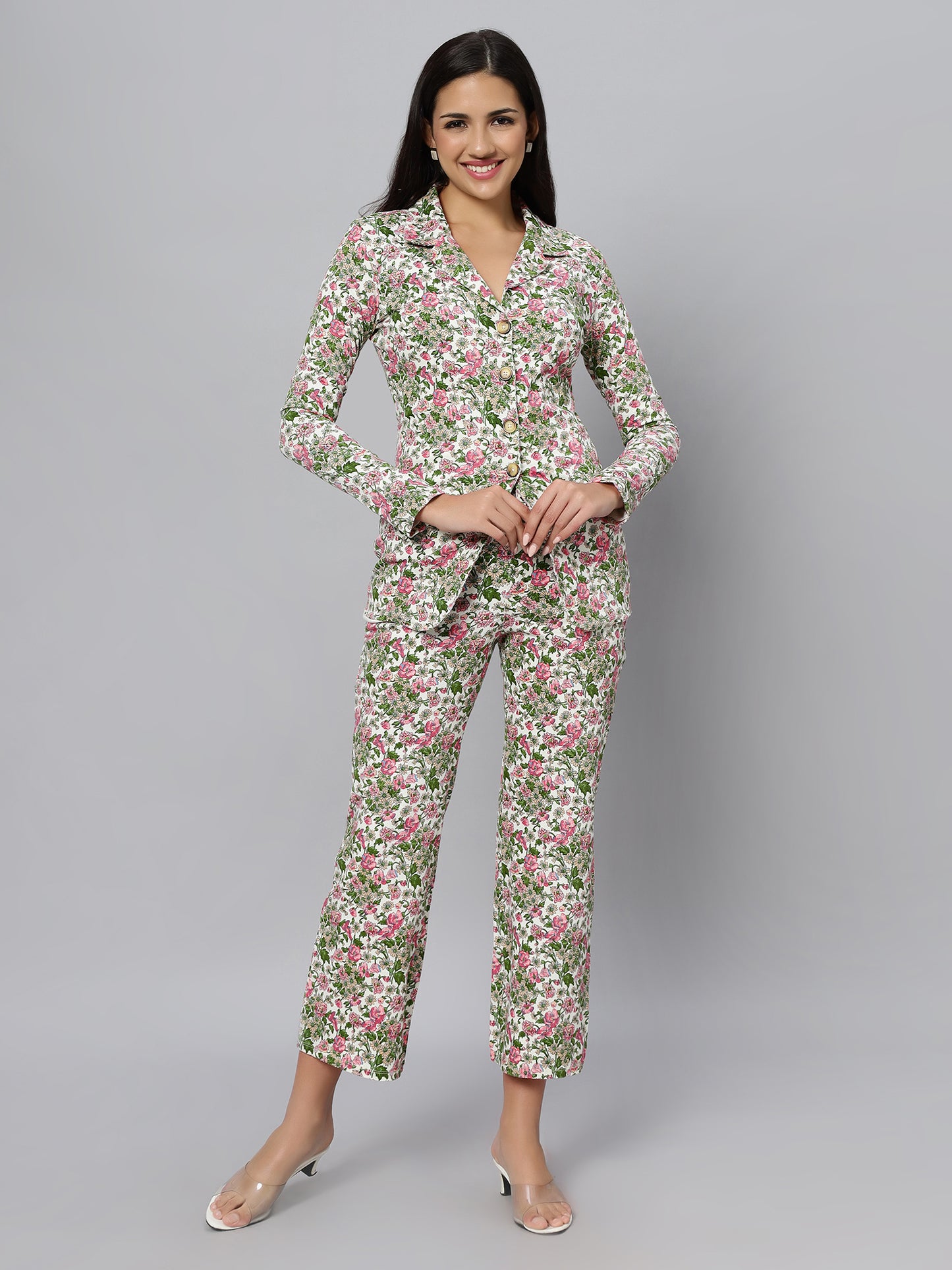 Jacket Trouser Printed Co-ord Set