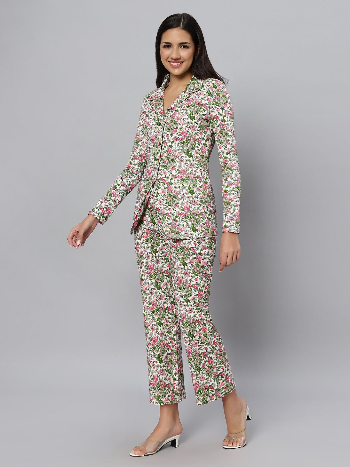 Jacket Trouser Printed Co-ord Set