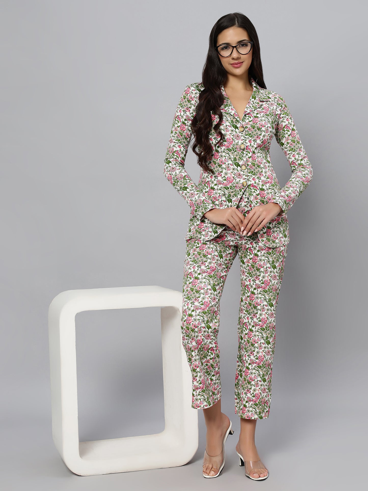 Jacket Trouser Printed Co-ord Set